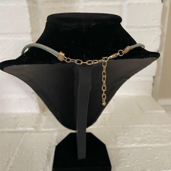 Two Tone Small Cord Pendant Necklace Grey Unique Rare - Picture 5 of 6